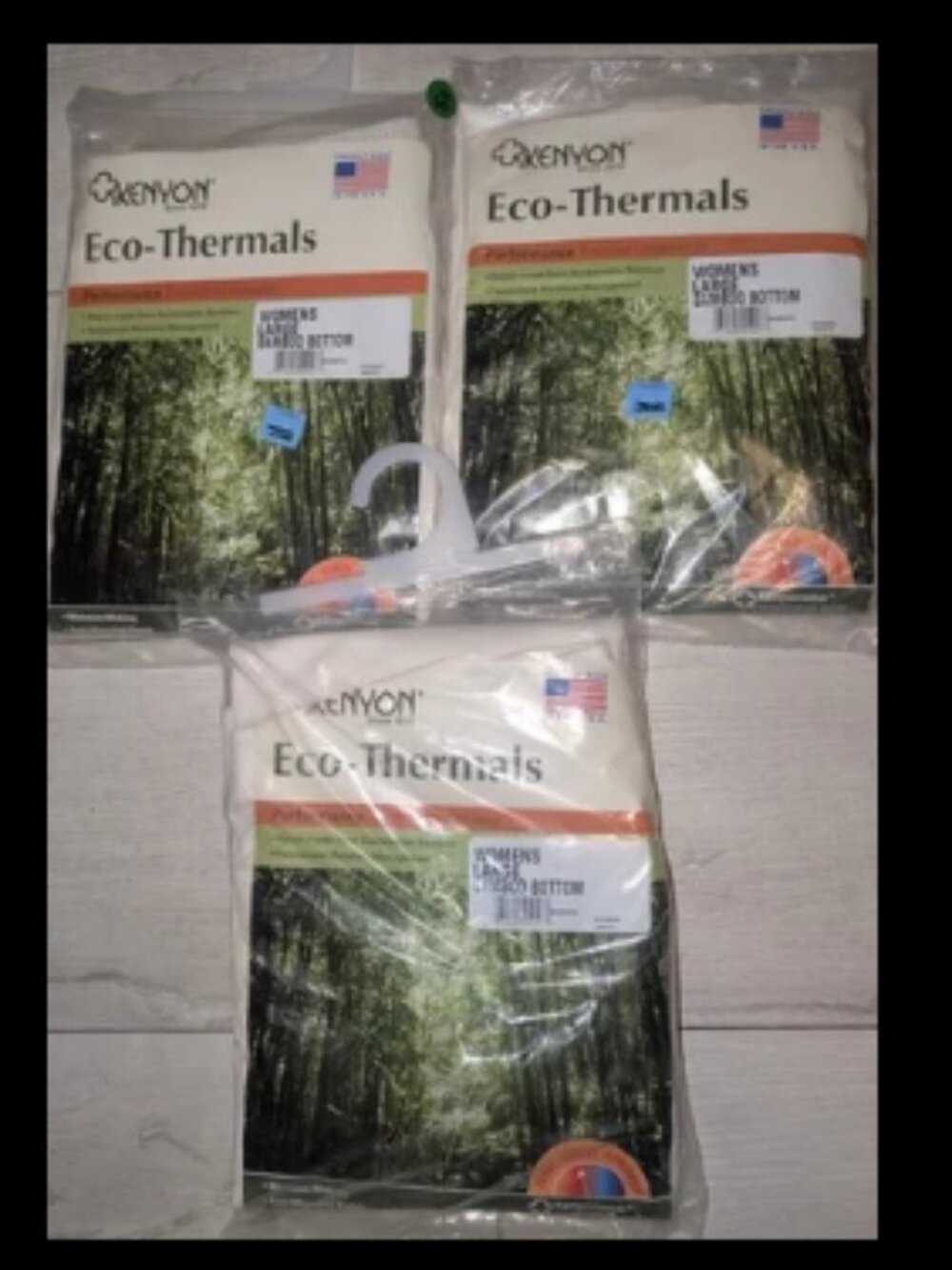 Vintage NOS Lot of 3 Pkgs KENYON Eco Thermals Bamboo Thermals Bottom Womens L